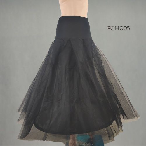 [STOK TERBATAS] PETTICOAT LOLITA DALAMAN ROK GAUN HITAM 2 LAYER 1 RING PCH005