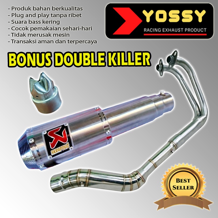 (Bonus db killer) Knalpot Racing Akrapovic GP M1 stainless for Ninja 250 R Fi RR mono R25 CBR 250RR