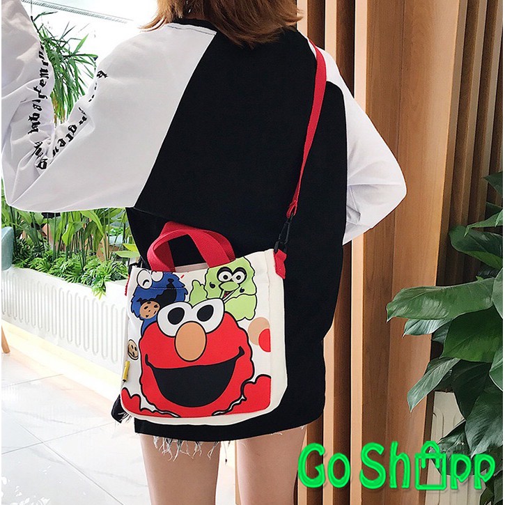 ToteBag Elmo Import - Tote Bag Kanvas Tebal dan Sleting - Tas Anak Totebag Lucu Termurah [TE03]