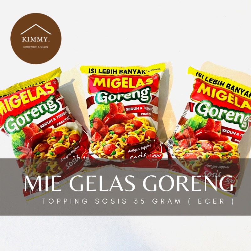 MIGELAS GORENG RASA SOSIS BBQ 28 GRAM ECER SATUAN ( 1 BUNGKUS ) / MIE GELAS MAYORA