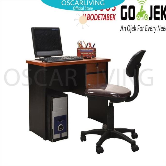

Meja Kios Office Belajar Kerja Lunar MK84CH + Kursi Coklat/GOJEK/GRAB --Terbaru--