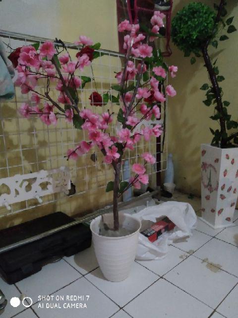 Paket Juntai Vernalya Priti+pot Dinding/bunga Plastik/daun Rambat Plastik/rumput Plastik/floral Foam