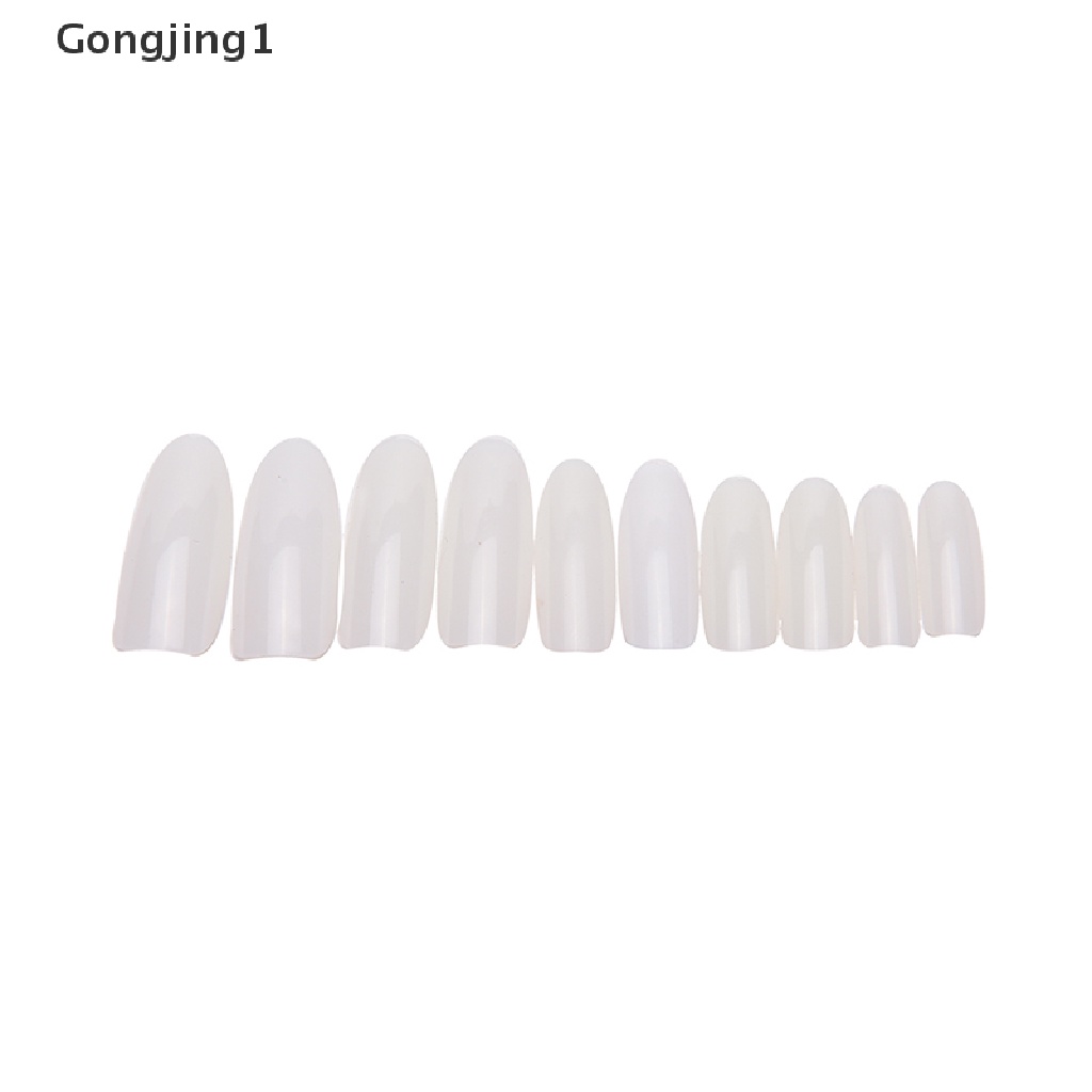 Gongjing1 500Pcs / Set Kuku Palsu Akrilik UV Gel Untuk Nail Art / Manicure