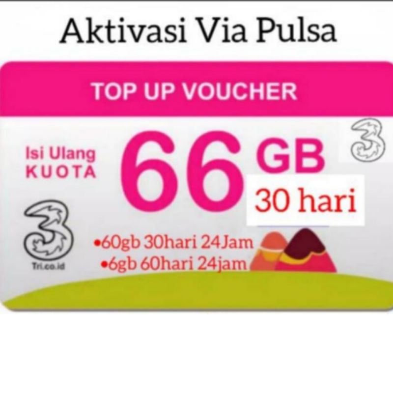 Paket kuota Tri 66gb 30hari