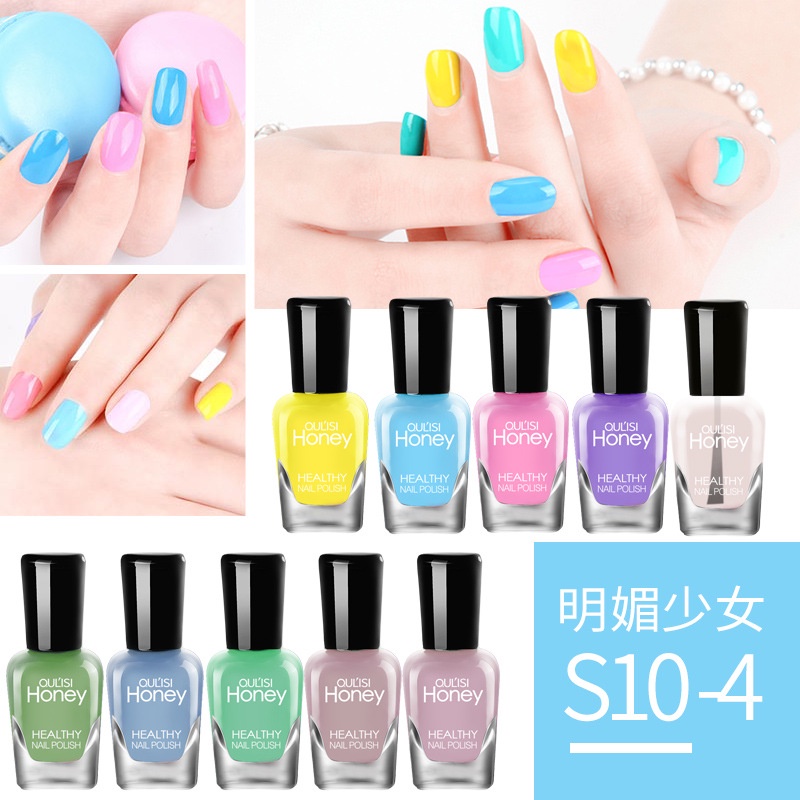 HALAL NAIL POLISH OULISI HONEY HEALTHY NAIL POLISH ISI 10 BISA BUAT SHOLAT WATER BASED PEEL OFF NAIL