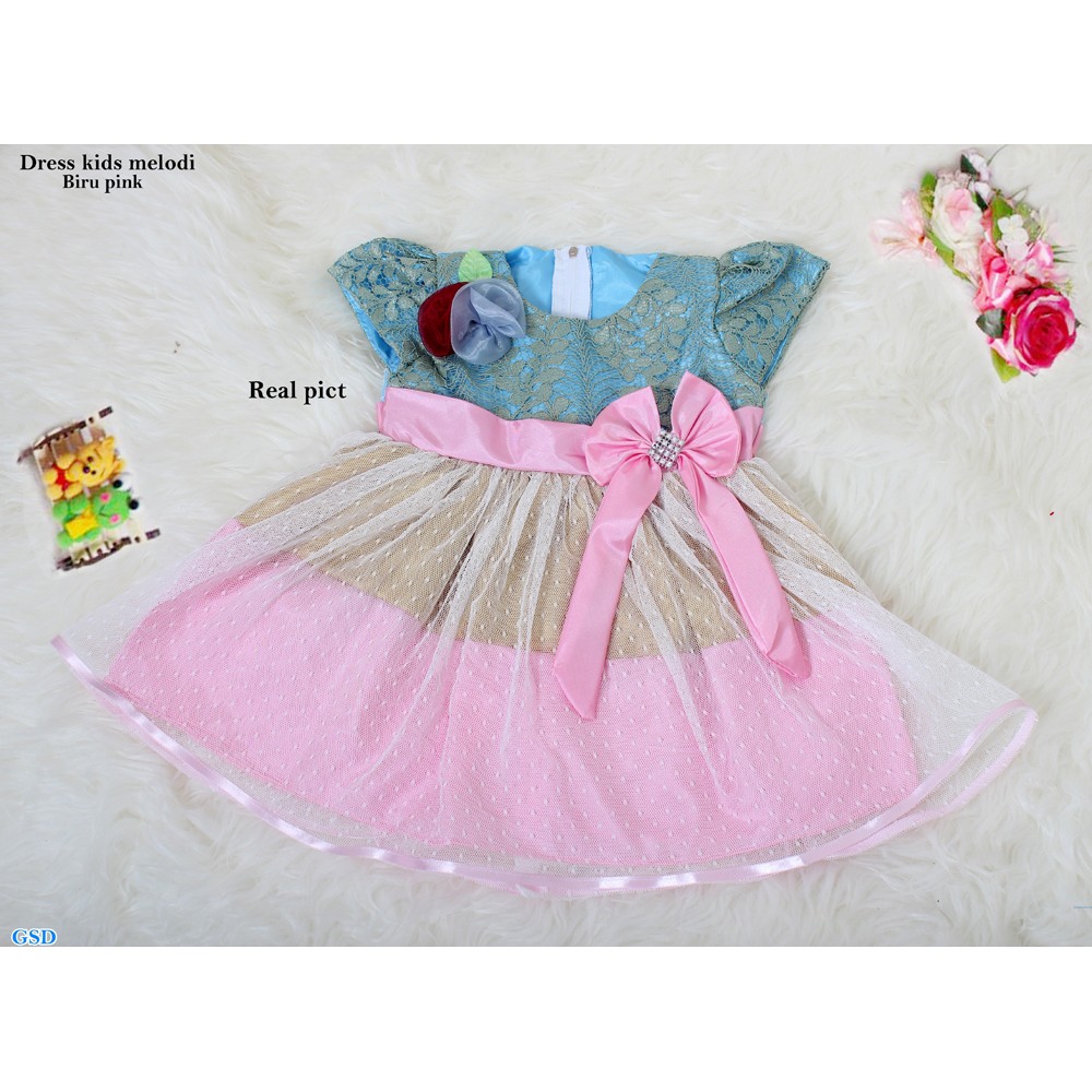 Dress Kids Melodi/Gaun Pesta Anak/Terusan Casual Midi Mini Dress Anak Premium/Baju Anak Import Murah