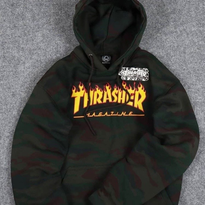 JAKET SWEATER HOODIE THRASHER CAMO SIMPLE UNISEX GOOD QUALITY