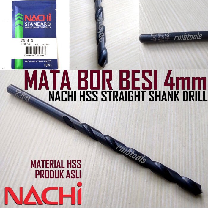 Mata Bor Besi Nachi 4mm 4.5mm HSS Nachi Asli