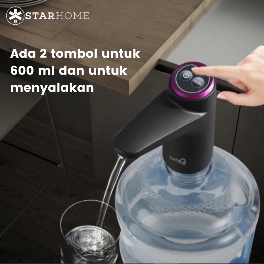 Pompa Galon Elektrik 600ml StarHome Dispenser Air Minum Pompa Air Galon Rechargeable Pompa Air Minum