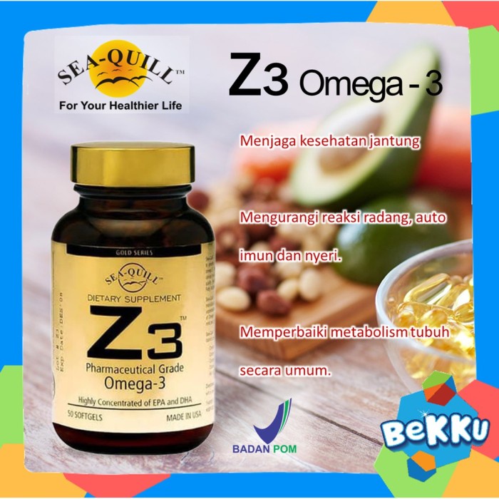 {cantikstore} Sea-Quill Z3 Omega 3 50s / Sea Quill / Vitamin Kolesterol / beKKu Limited