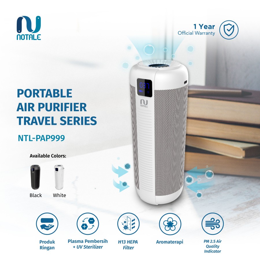 Notale Portable Air Purifier Car Travel UVC HEPA13 Plasma Aromatherapy