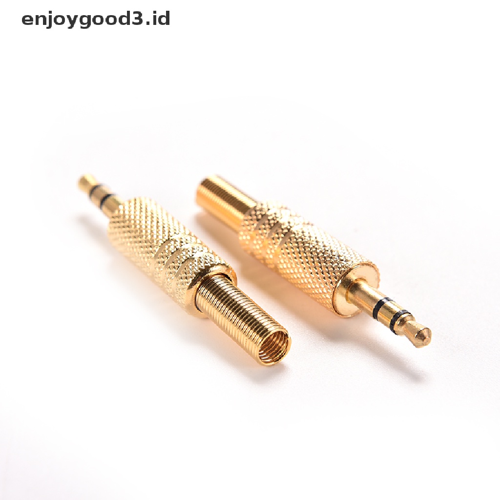 (Rready Stock) 1 Pcs Adaptor Konektor Jack Audio TRS 3.5 mm 1 / 8 &quot;Male Lapis Emas  (ID) Buku Novel Dewasa Dalam Bahasa Mandarin