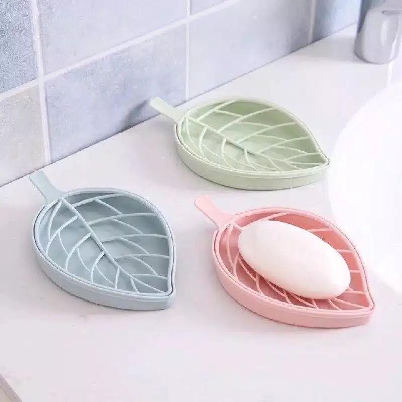 TSD032 Tempat Sabun Mandi Model Daun Leaf Bath Soap Container / Wadah Sabun Batangan Dekorasi Kamar Mandi