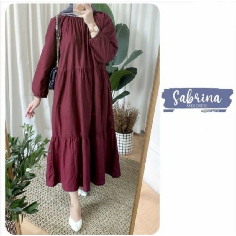 Sabrina MIDI Dress/Tunik wanita polos