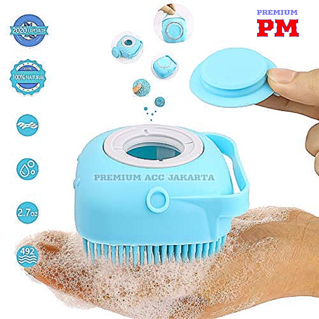 Sikat Badan Sikat Kepala Sikat Mandi Sillicon lembut Spons Sillicon Bubble Bath Shower Brush - Dispenser Silicone Scrubber Bath Brush - Spons