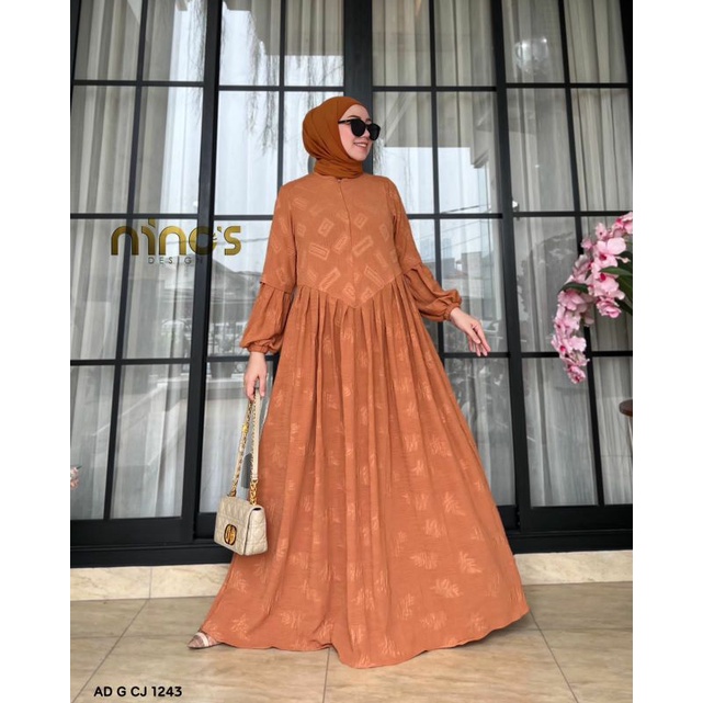 Dress Ninos Terbaru AD G CJ 1234 Ori by Ninos Design / Dress Muslimah Branded / Baju Syari Muslimah 