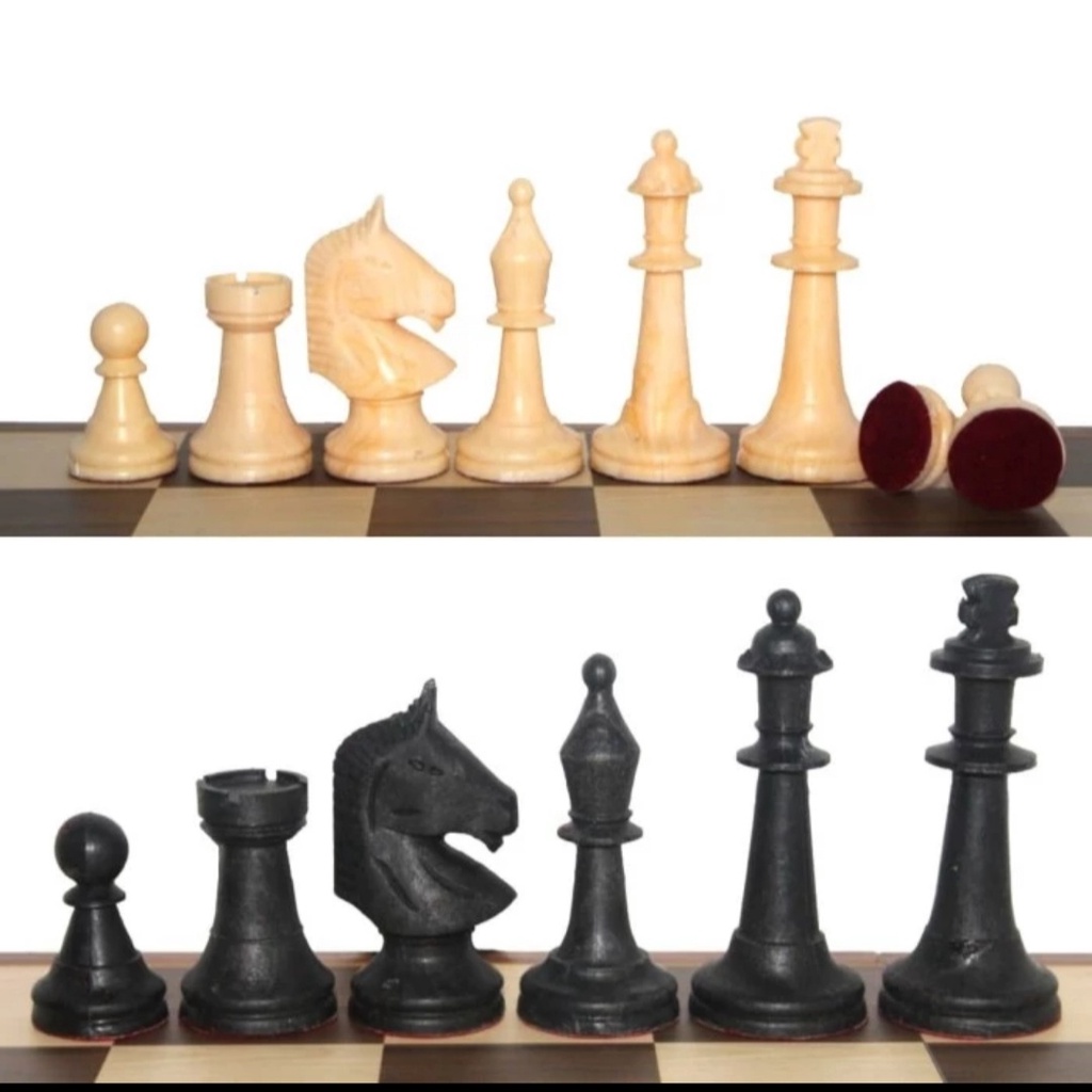 BIDAK/BUAH CATUR PLASTIK MOTIF KAYU