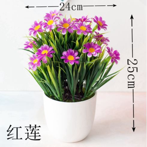 RSB COD CLEAR STOCK Pot Bunga daisy Bunga Plastik dekorasi Pot Tanaman Hias Mini KODE 13 perlengkapan rumah-3