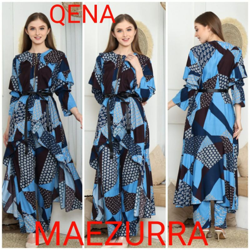 Daster arab MAEZURA QENA Setelan Gamis Rayon Motif