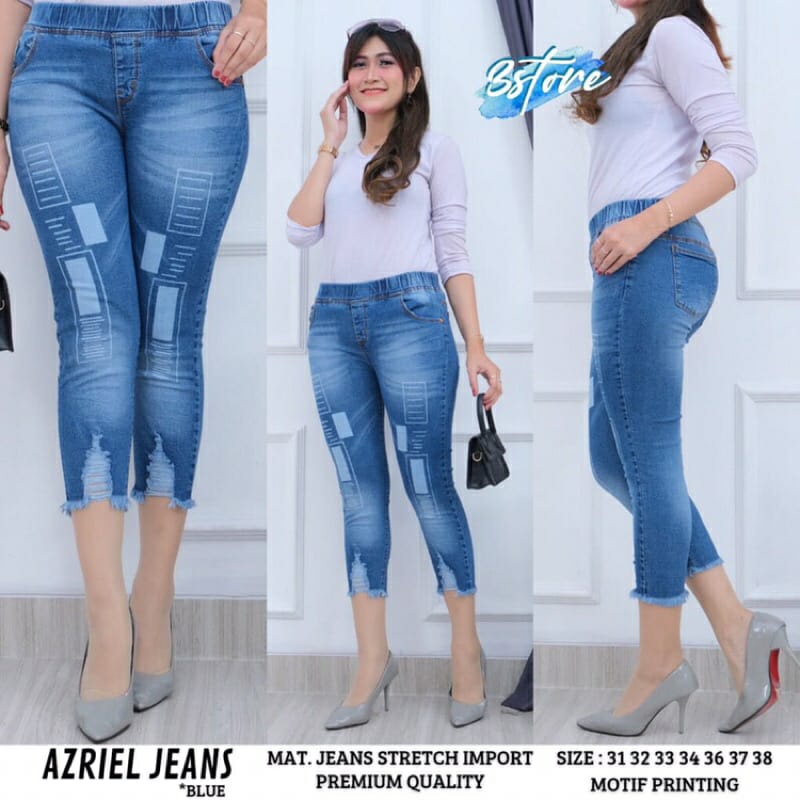 31-38!! AZRIEL JEGGING JEANS 7/9 VARIASI SABLON PREMIUM.luna