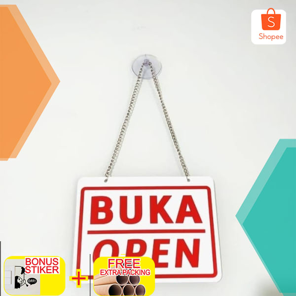 

Plang Papan Buka Tutup Acrylic Akrilik 20x15cm Elegan