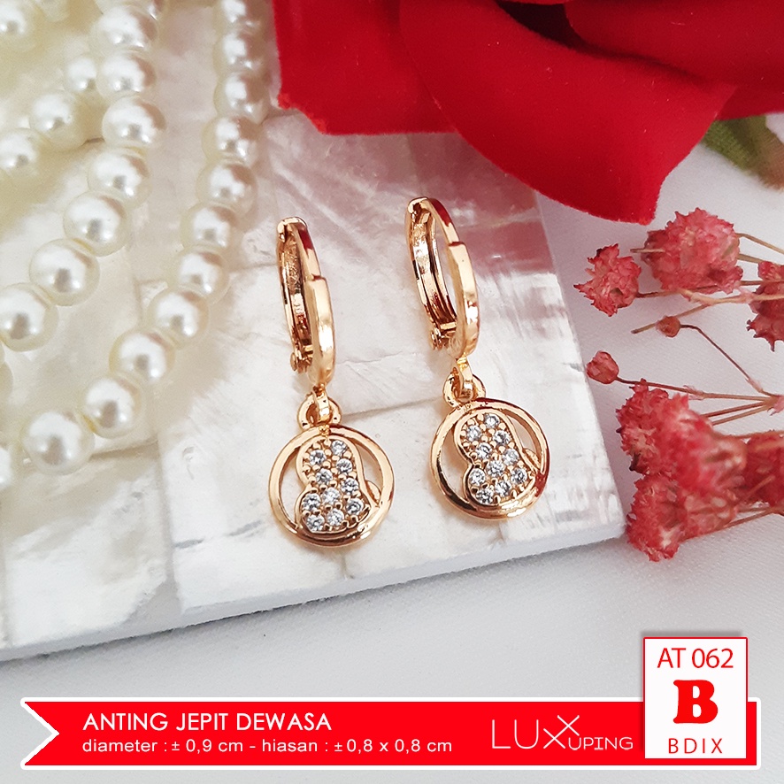 AT 062 Anting Xuping Ring Jurai Perhiasan Lapis Emas Batu Permata Yaxiya Luxx Xuping