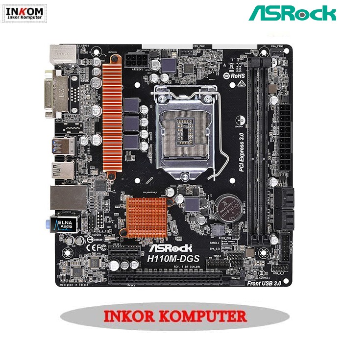 Mobo Mainboard Intel dSocket LGA 1151 DDR4 H110 Gigabyte Onboard