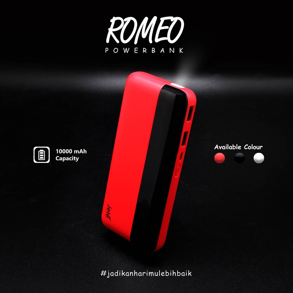 PowerBank 10000 MAh Original JETE Romeo Garansi 1 Tahun