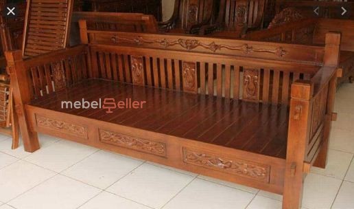 Bale Bale Kursi Sofa Bangku Kayu Jati Ukir Mebel Jepara custom L 180