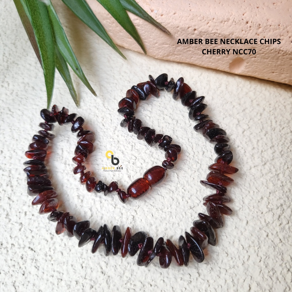 Kalung Amber Anak Glossy Cherry Chips NGCC70 By Amber Bee