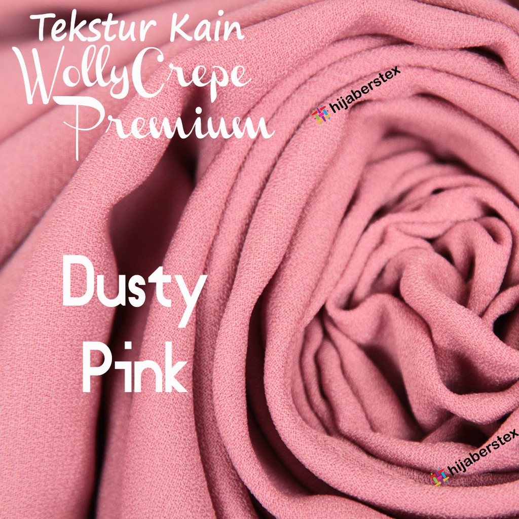Hijaberstex 1 2 Meter Kain Wollycrepe Premium Dusty Pink Shopee Indonesia