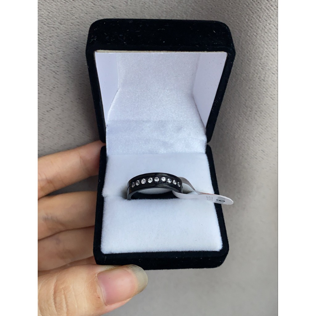 SALE / OBRAL Cincin Couple hitam Tunangan / Nikah / Pasangan / Titanium Black C098 unik dan elegant