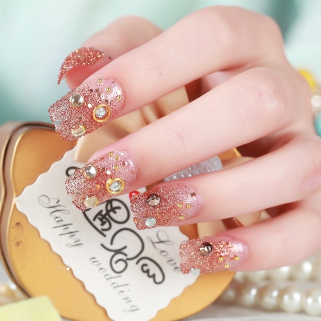 Kuku Palsu 【A66，lem sticker】Nikah Wedding False Nailart Pengantin Tangan