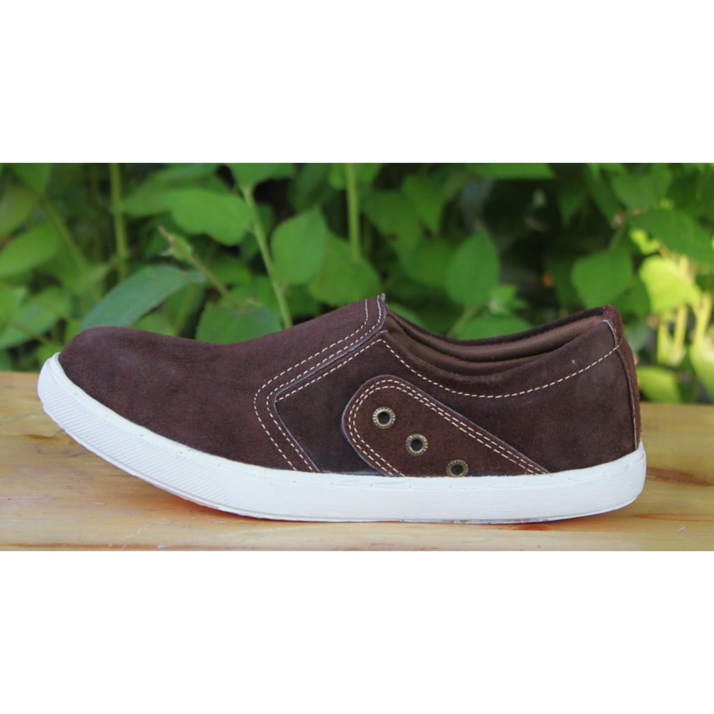 Sepatu Slip On Pria Kulit Asli Rasheda 015 Sp Kasual