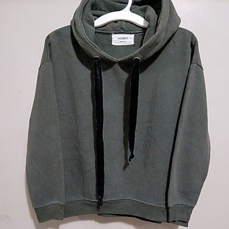 hoodie oversize crop honey second