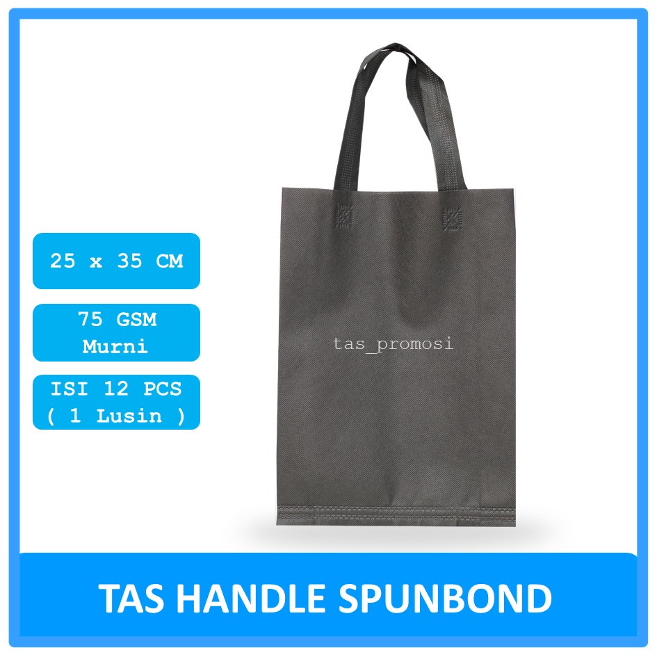 Goodie bag Spunbond Handle 25x35 Hitam Satuan / Tas Spunbond Polos
