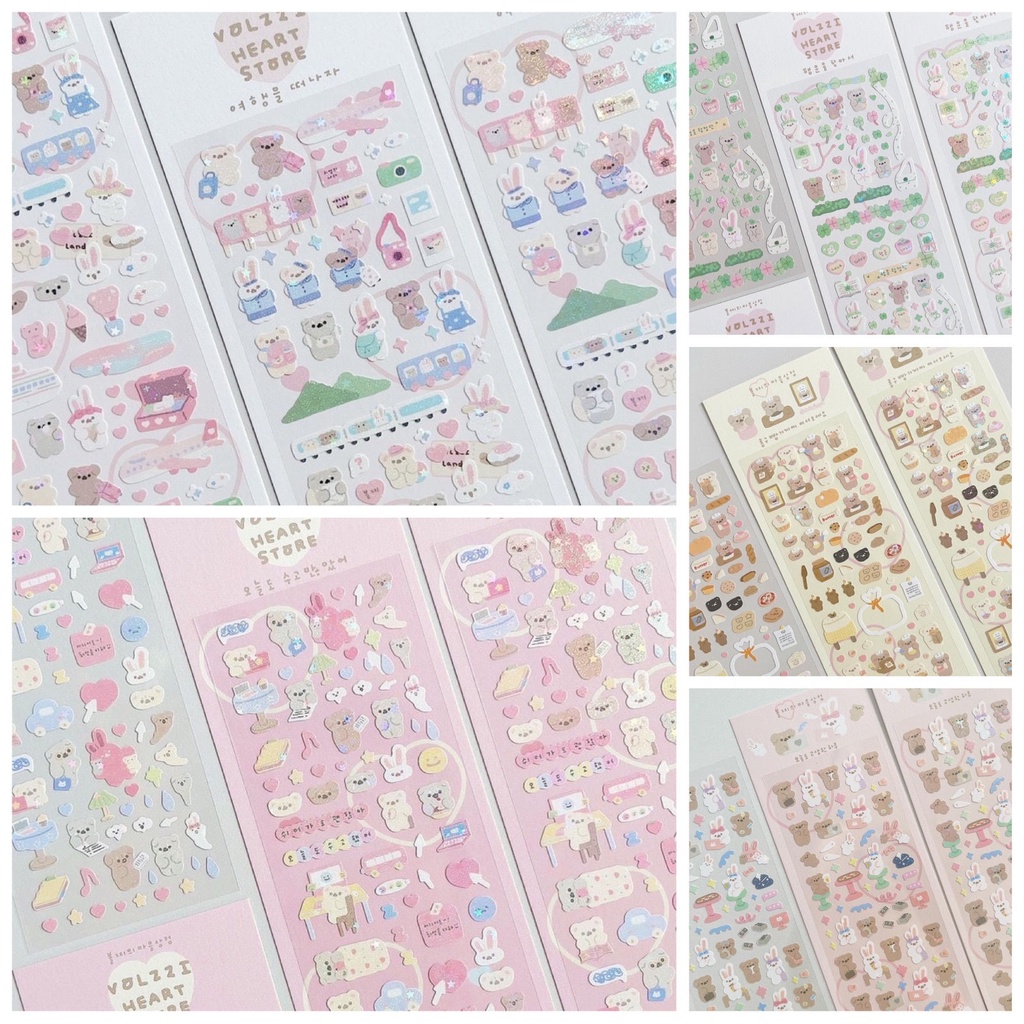 Galicici Stiker Motif Beruang / Kelinci Warna Silver Untuk Dekorasi DIY