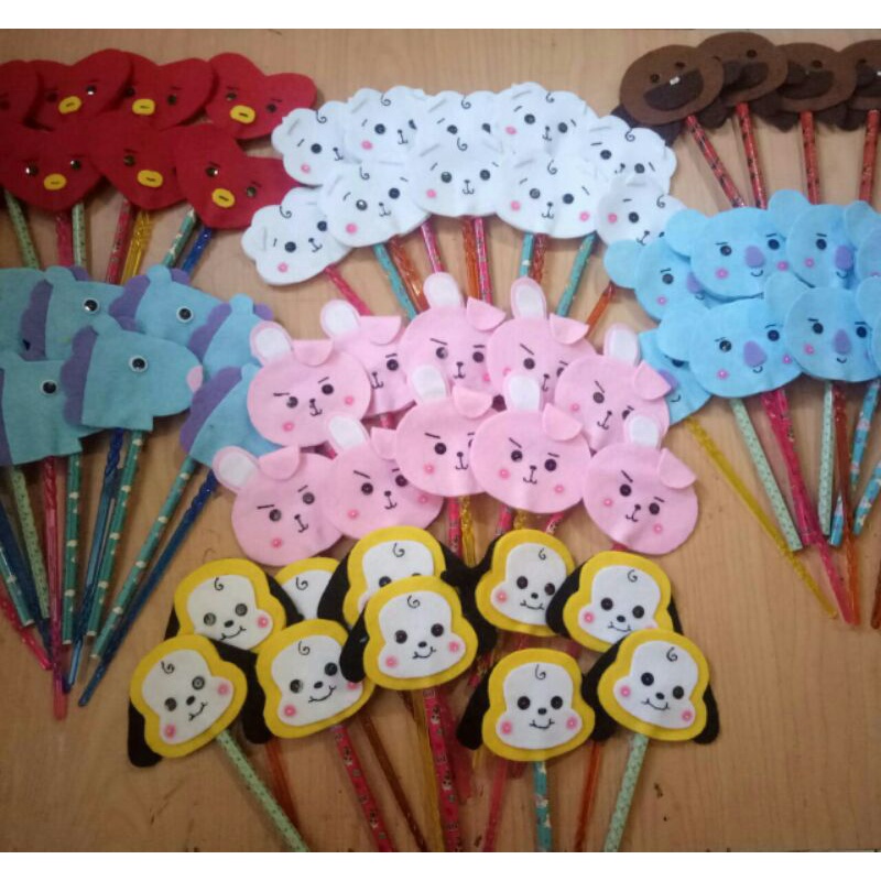 alat tulis souvenir petunjuk ngaji  tuding ngaji karakter bts bt21 unik lucu murah untuk mengaji iqr