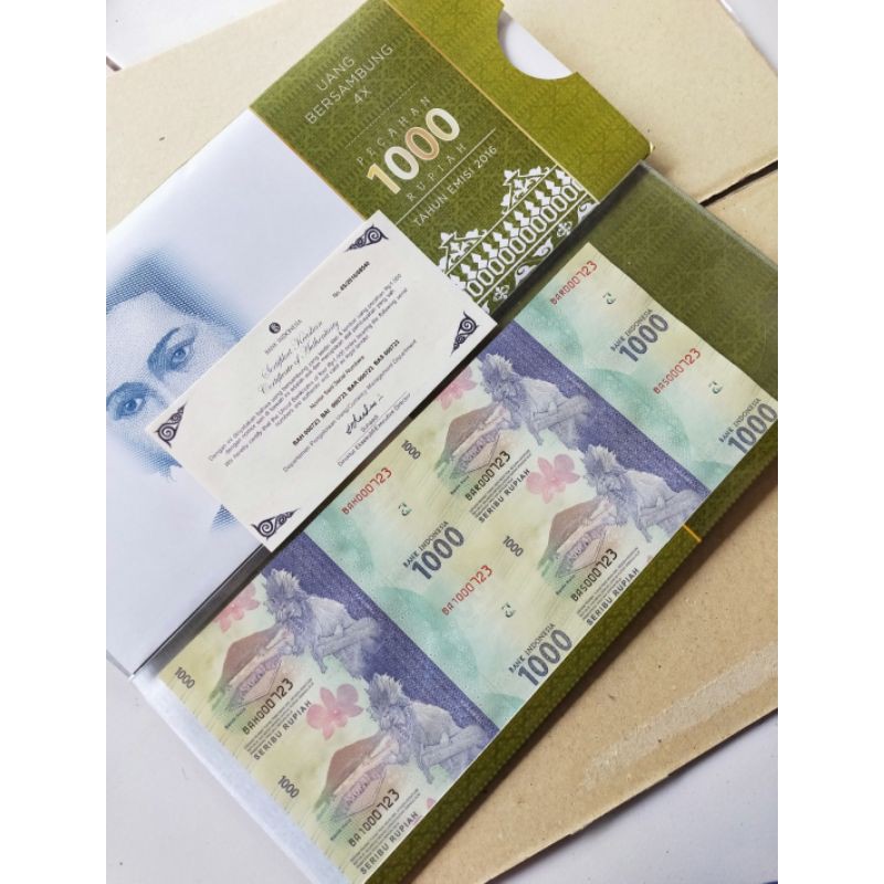Uang Uncut Atau Uang Bersambung Belum Di Potong Nominal 1000 4X