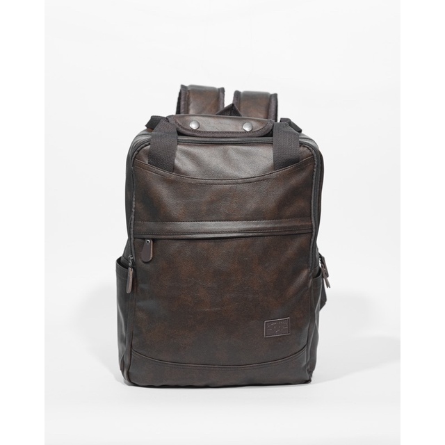 GH Ransel Laptop Ransel Pria Wanita Tas Kuliah Kerja Kantor Backpack Kulit sintetis Lembut Dan Tebal