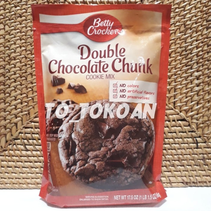 

BISA COD BETTY CROCKER DOUBLE CHOCOLATE CHUNK COOKIE MIX 496 GR
