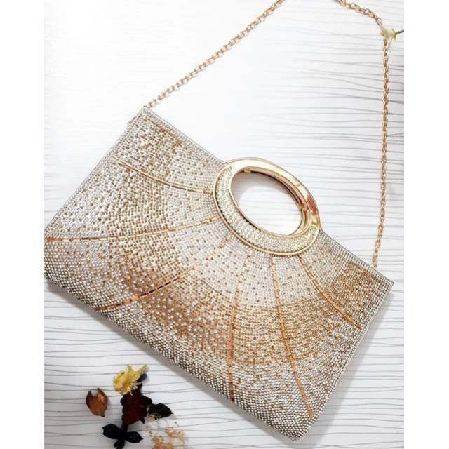 Tas Pesta ELAINA Embellished Crystal Clutch