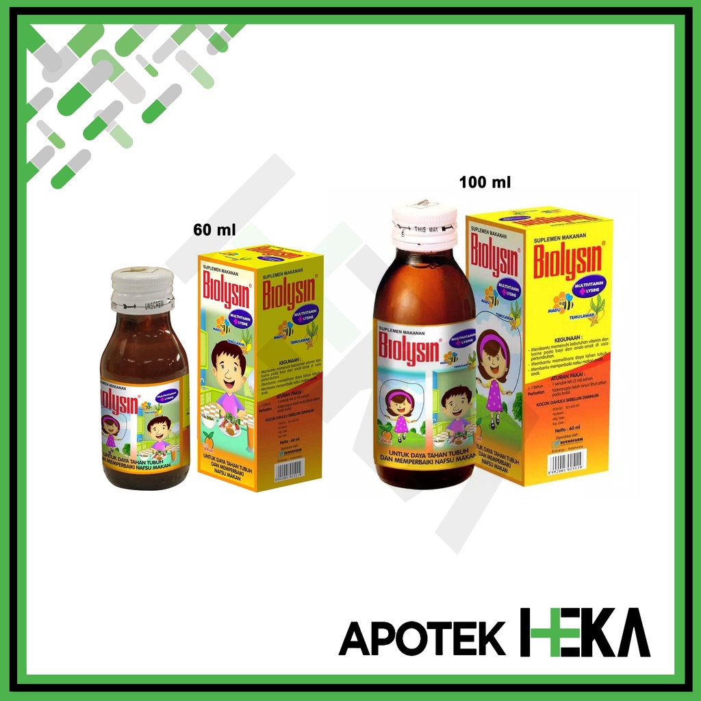 Biolysin Syrup 60 ml / 100 ml - Sirup Vitamin Anak (SEMARANG)