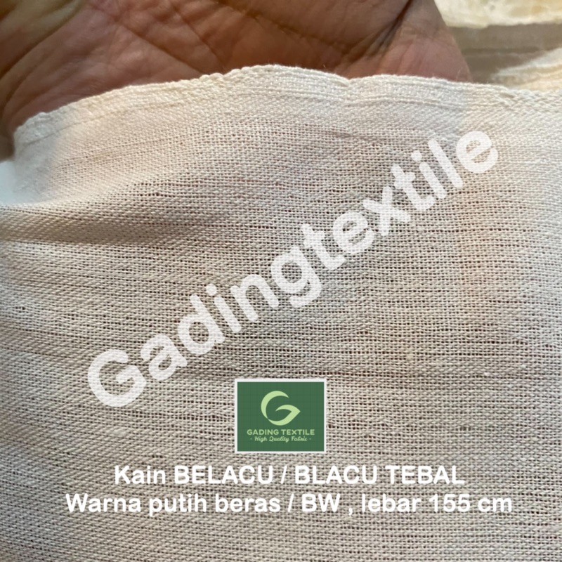 ( per setengah meter ) Kain BLACU BELACU katun putih TEBAL meteran lebar 155 cm bahan tas tote bag craft kerajinan sulam embroidery kantong celana jeans tirai hordeng gorden horden dekorasi dekor media kanvas lukis waxing bulu ketiak alas tikar piknik