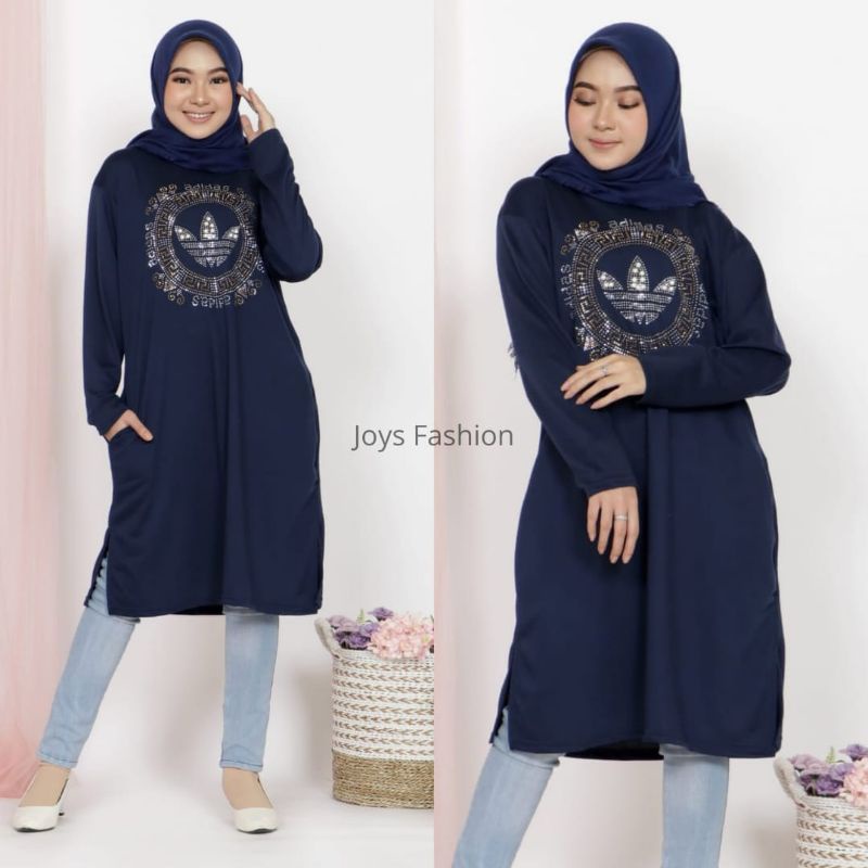 JF Atasan Tunik Kaos Babyterry Jumbo Tunik Wanita Muslimah Terbaru IDA MOTE