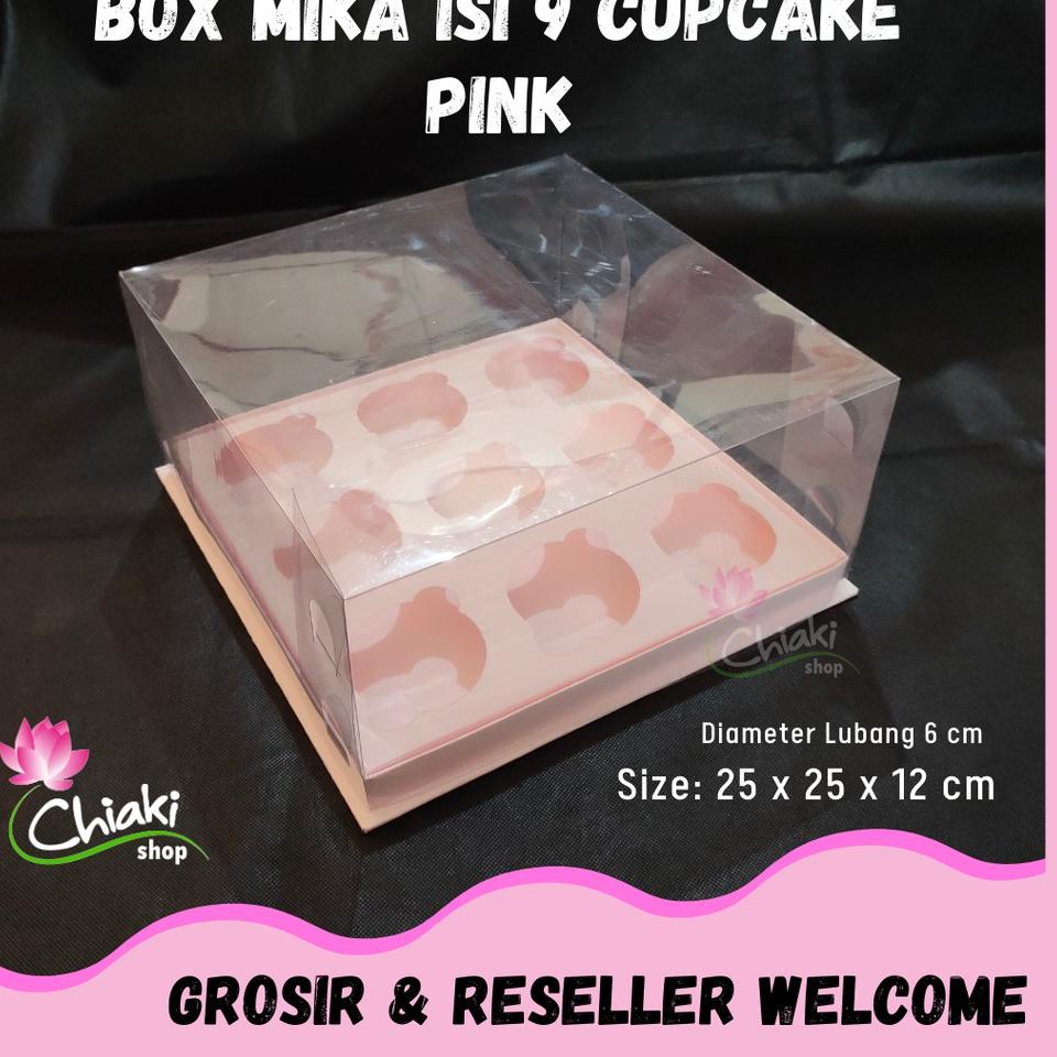 

FDHR Box Mika PINK Uk 25 x 25 x T. 12 cm Cupcake isi 9 Cake Pudding Tart Dus Emas Karton Tebal CHIAKI nkuk493