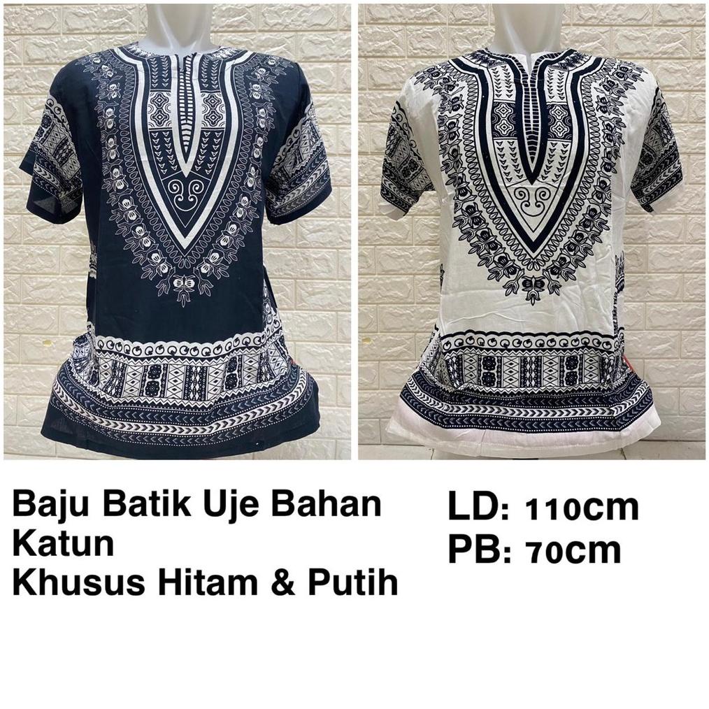 Baju Batik Uje Bangkok Hitam Putih