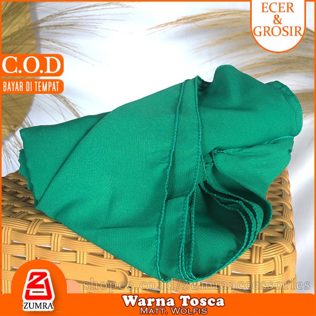 Pashmina Wolfis Super Jumbo 200 x 100 cm Pasmina Woolpeach Syari Premium Ala Malay Exclusive-Tosca