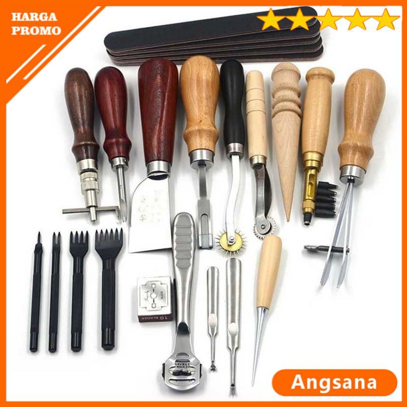 

Promo Peralatan Seni DIY Kulit 18in1 Leather Craft Stitching Tool Set Angsana