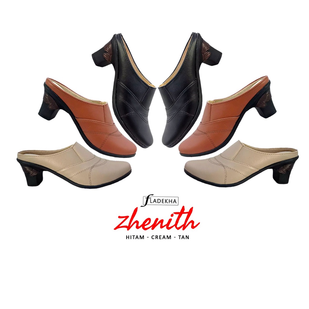 SEPATU SELOP WANITA TERKINI/ SANDAL SELOP HAK 7 CM ZHENITH SL01